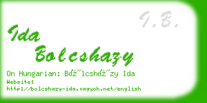 ida bolcshazy business card